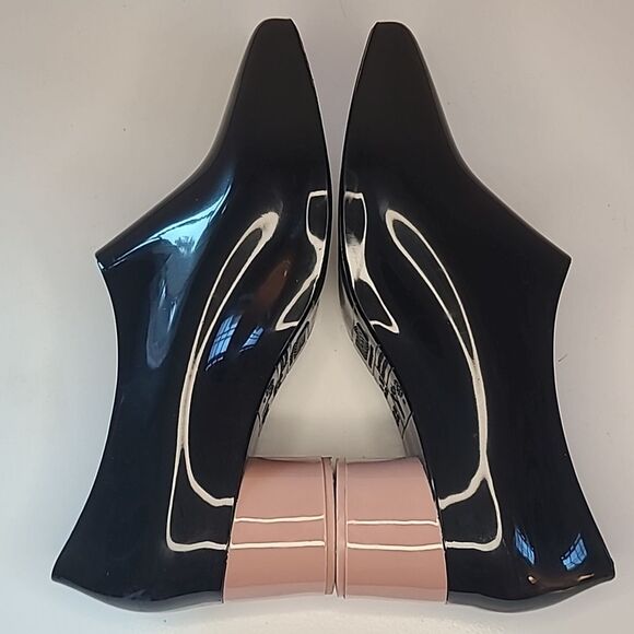 Melissa Mid Espuma Soft Plastic Black with Round Pink Heels Size 6 EU 37 - Picture 7 of 13